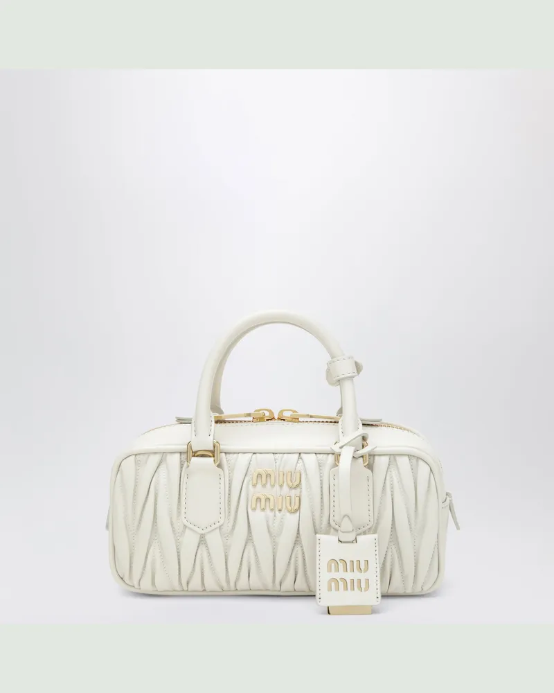 Miu Miu Weiße Arcadie Tasche aus Matelassé-Nappaleder White