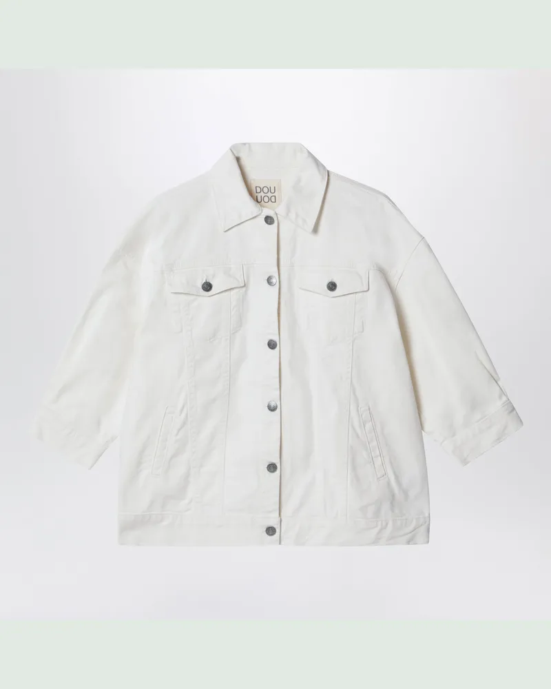 DOUUOD Elfenbeinfarbene Denimjacke White
