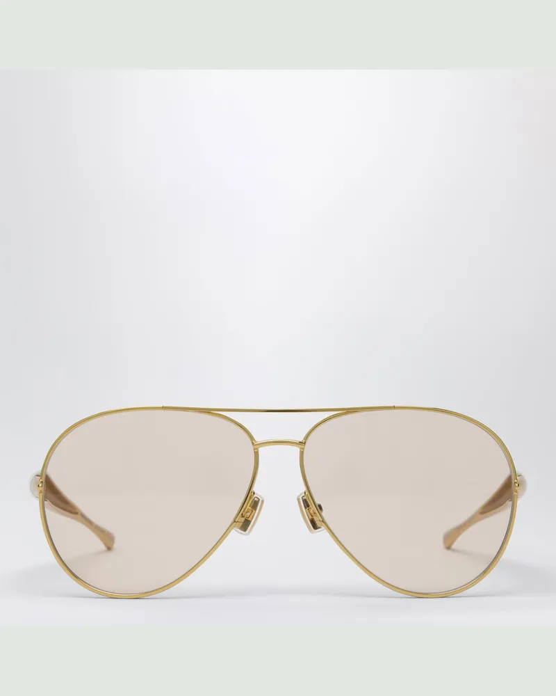 Bottega Veneta Aviator Sardine Sonnenbrille Gold Brown