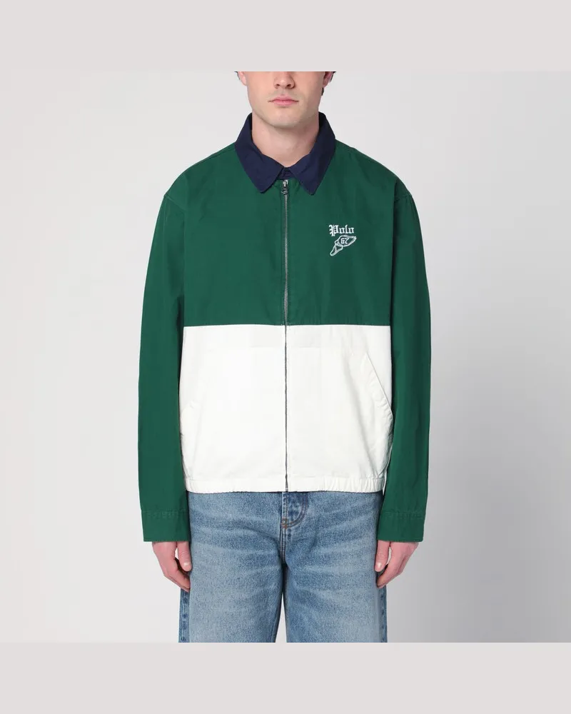 Ralph Lauren Jacke mit Reißverschluss grün/weiß/blau mit Logo Mehrfarbig