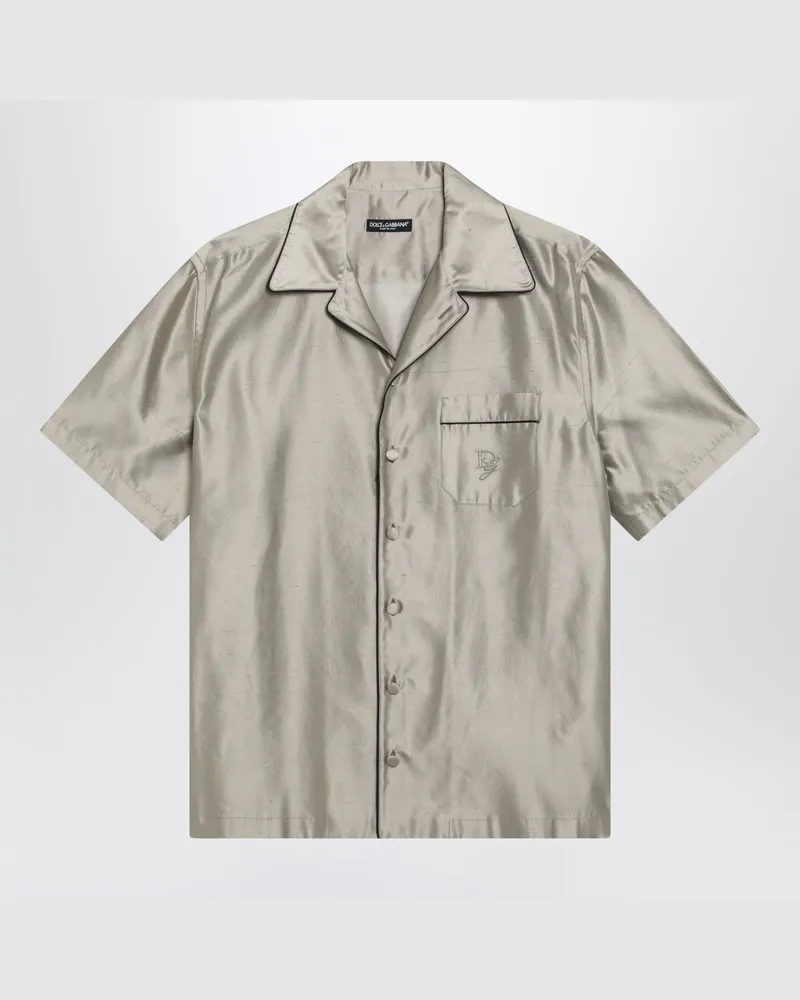 Dolce & Gabbana Bowlinghemd aus Seide in Beige Beige