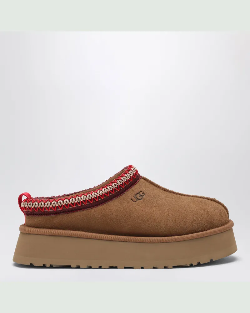 UGG Kastanienfarbener Slipper Tazz aus Wildleder Beige