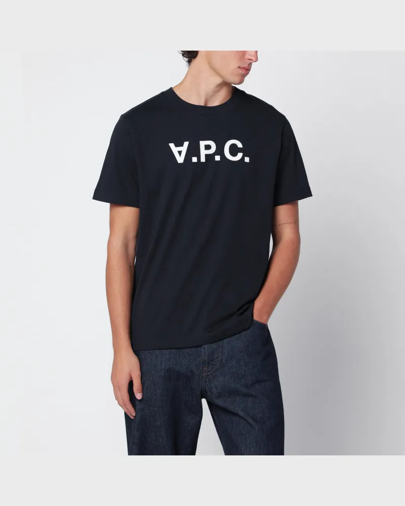 A.P.C. Standard Grand marineblaues Baumwoll-T-Shirt Blue