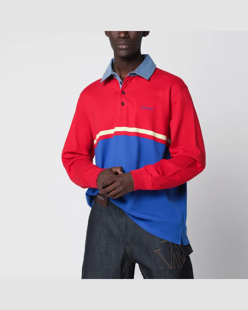 J.W.Anderson Rotes und blaues Rugby-Poloshirt aus Baumwolle Multicolor