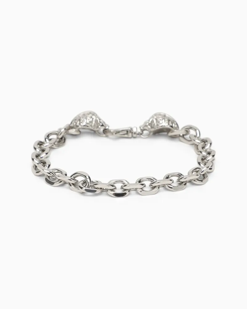 Emanuele Bicocchi Kettenarmband mit Totenkopf aus 925er Silber Metallisch