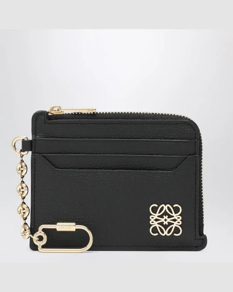 Loewe Schwarzes/Goldenes Anagram Kartenetui mit Kette Black