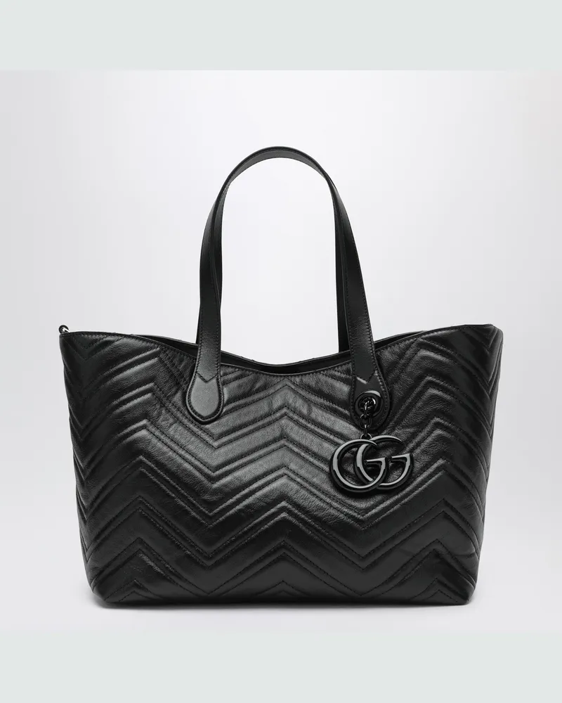 Gucci Mittelgroße GG-Marmont-Shopping-Bag in Schwarz Black