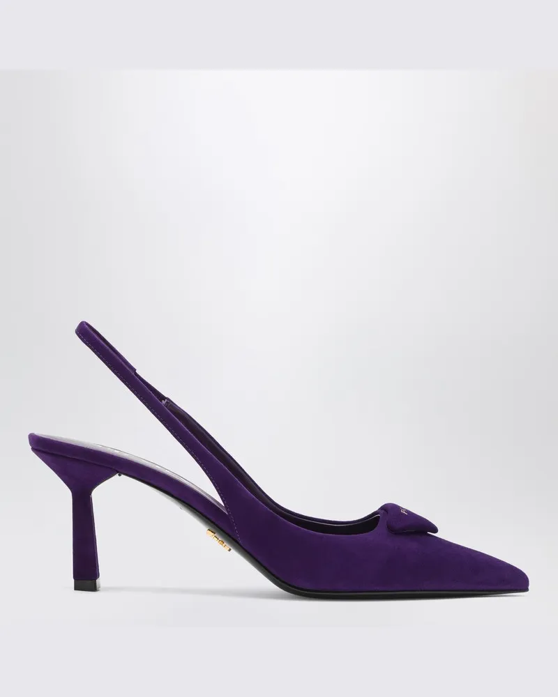 Prada Violette Slingback-Pumps aus Wildleder Violett