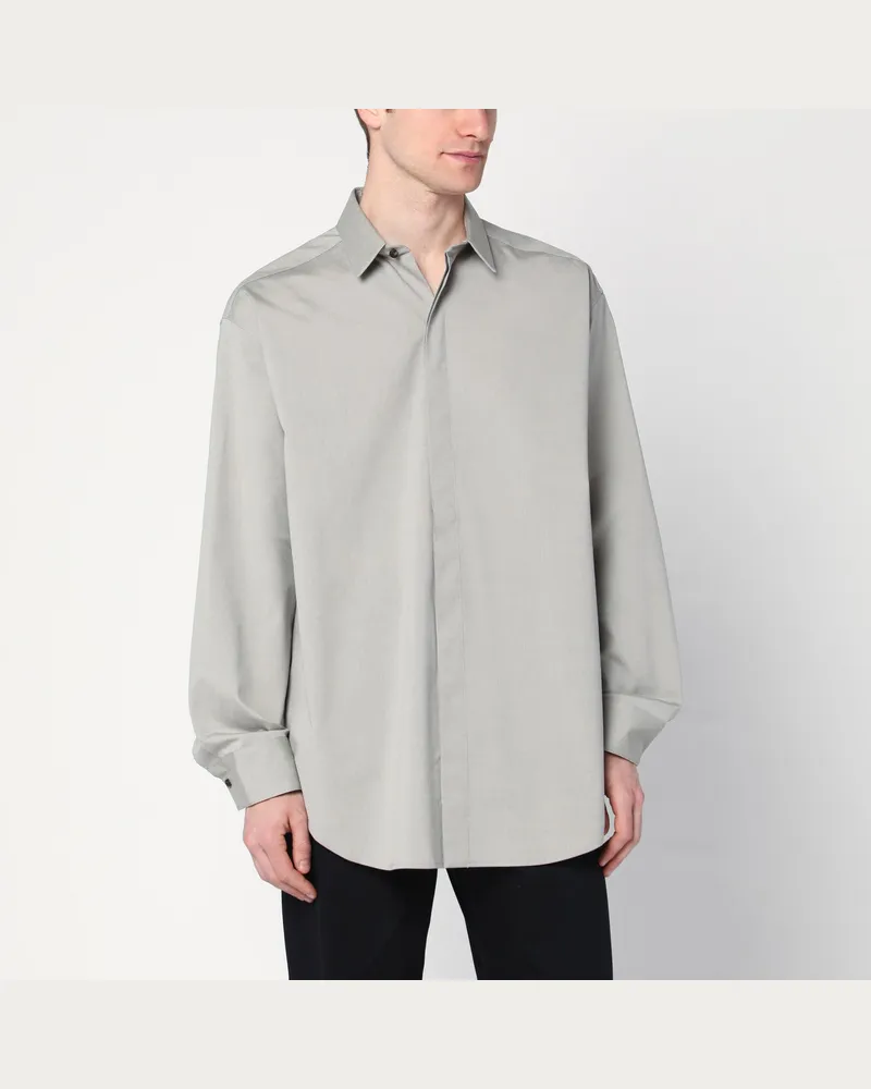 Fear of God Graues taubengraues Hemd aus melierter Baumwolle 
