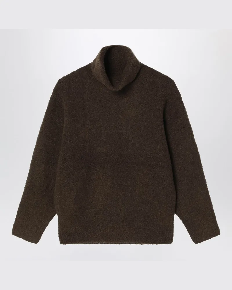 Totême Bouclé-Rollkragenpullover Pfeffer Grün
