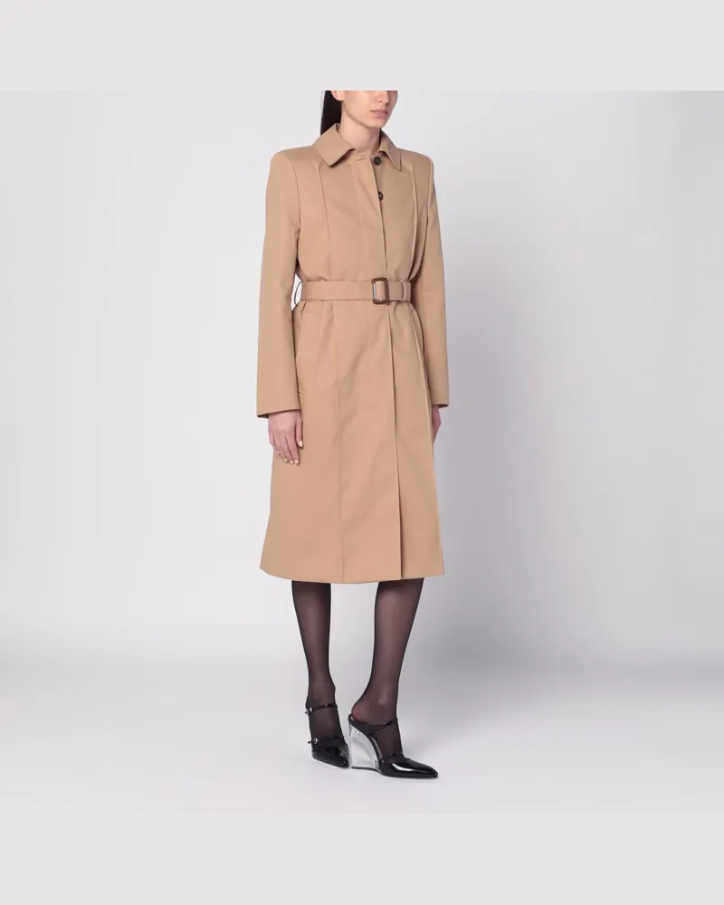 Alexander McQueen Beigefarbener Trenchcoat mit Gürtel Beige