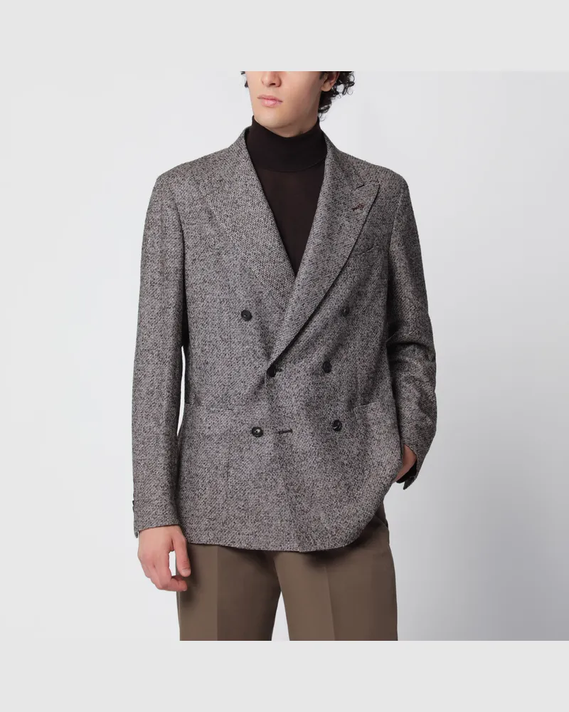 Tagliatore Tabakfarbene Zweireiherjacke aus Wollmischung Brown