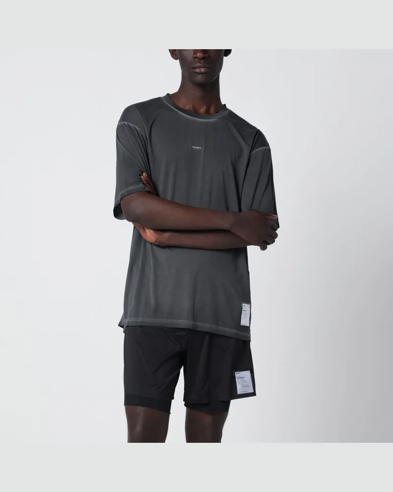 Satisfy T‑Shirt AuraLite Pigment Black Grey