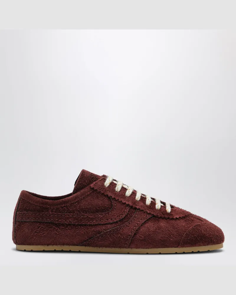 Dries van Noten Schokoladenbraune Sneakers aus Veloursleder Brown