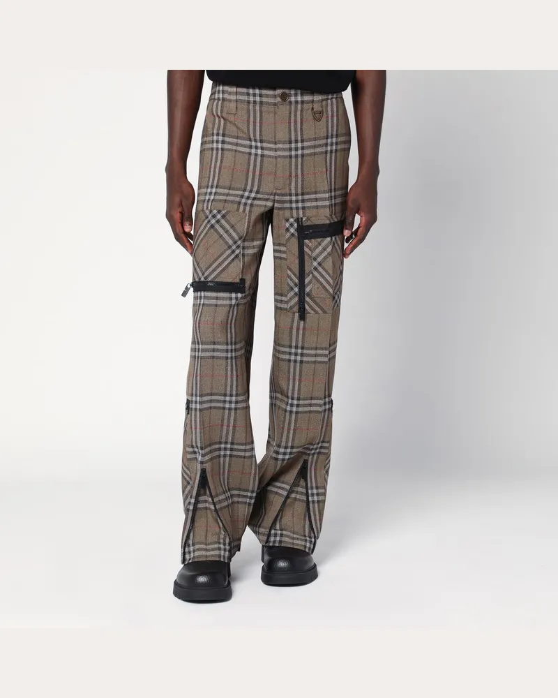 Burberry Cargo-Hose Karomuster in Seidenmischung Braun
