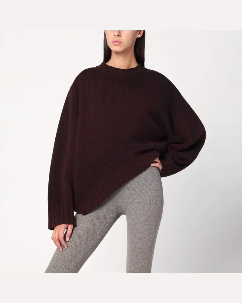 ATTICO Brauner Pullover aus Wolle und Kaschmir Braun