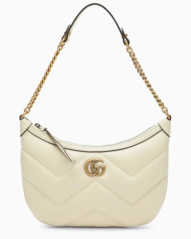 Gucci Kleine Schultertasche GG Marmont weiß White
