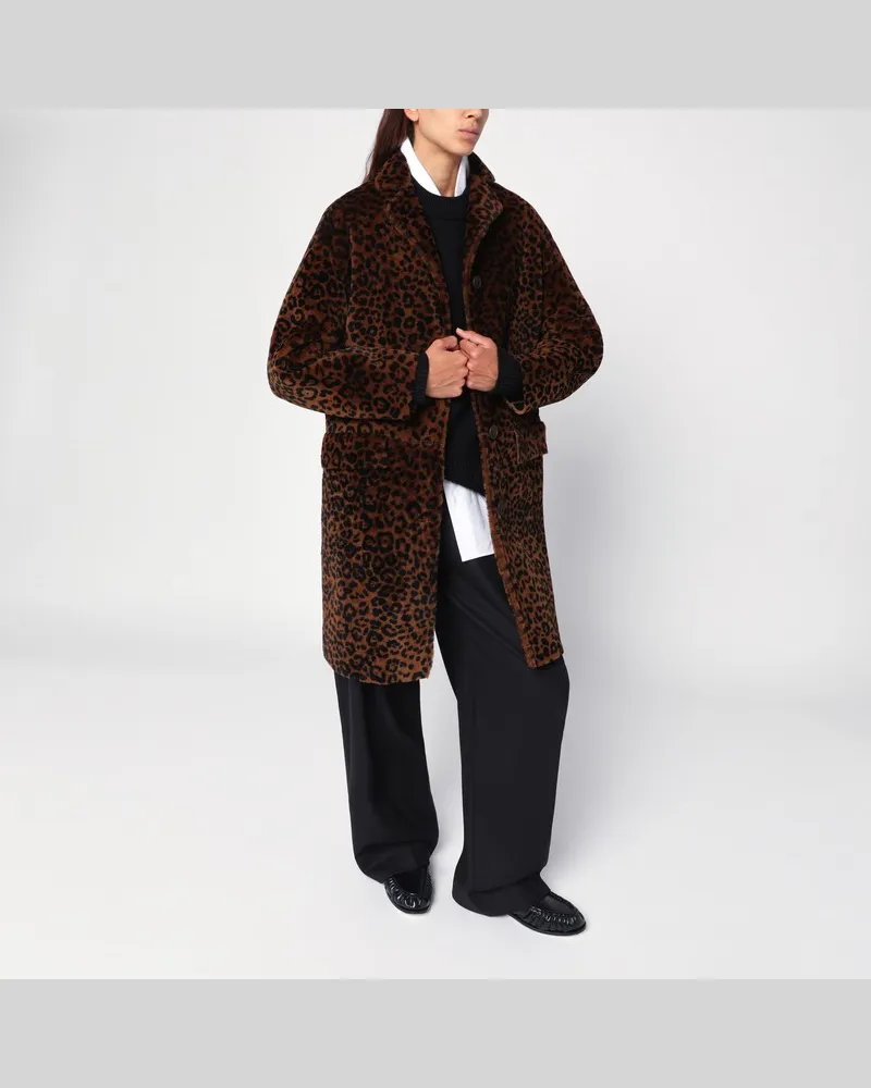 Salvatore Santoro Tierprint-Ledermantel Braun