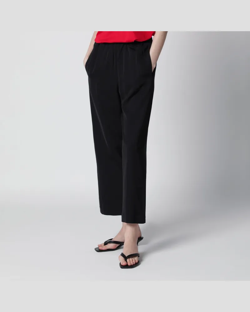 Róhe Schwarze Cropped-Hose aus Wollmischung Black