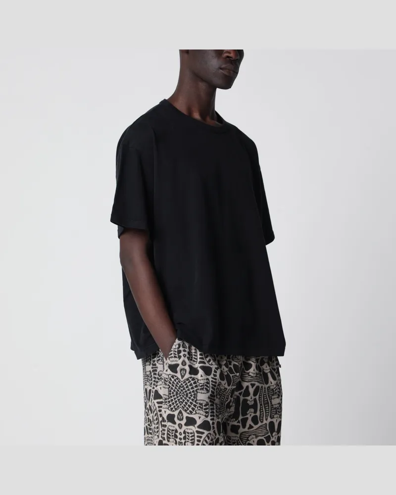 Brain Dead Schwarzes oversized Baumwoll-T-Shirt Black