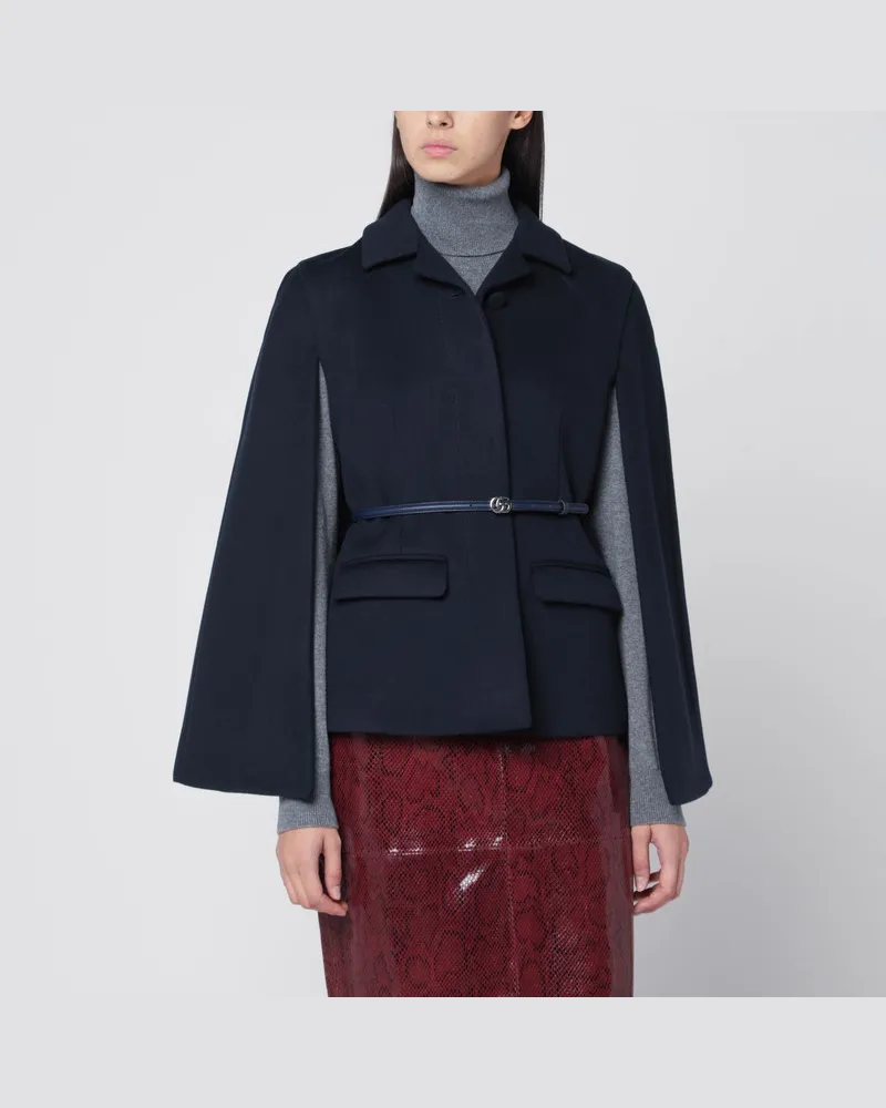 Gucci Blaue Woll-Capejacke Blau