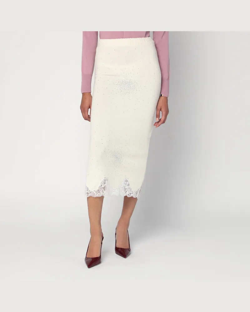 Giuseppe di Morabito Werde weiße Röhre mit Spitze und Strasssteinen 