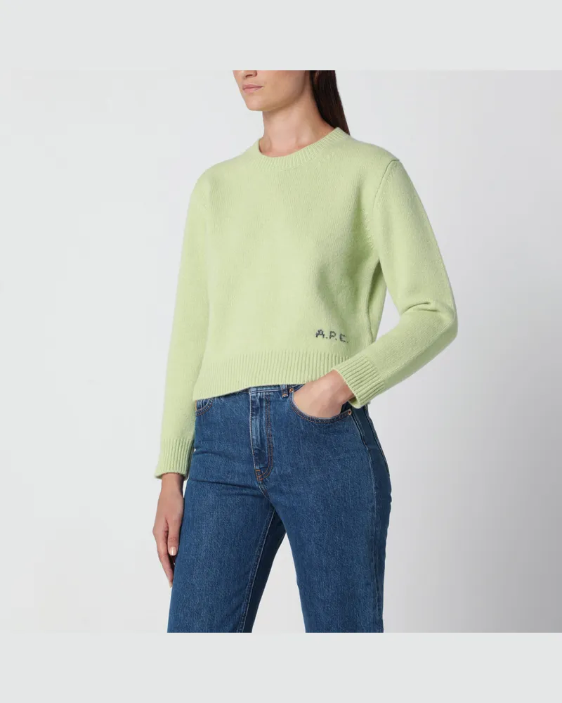 A.P.C. Rundhalspullover limettengrün aus Wolle Green