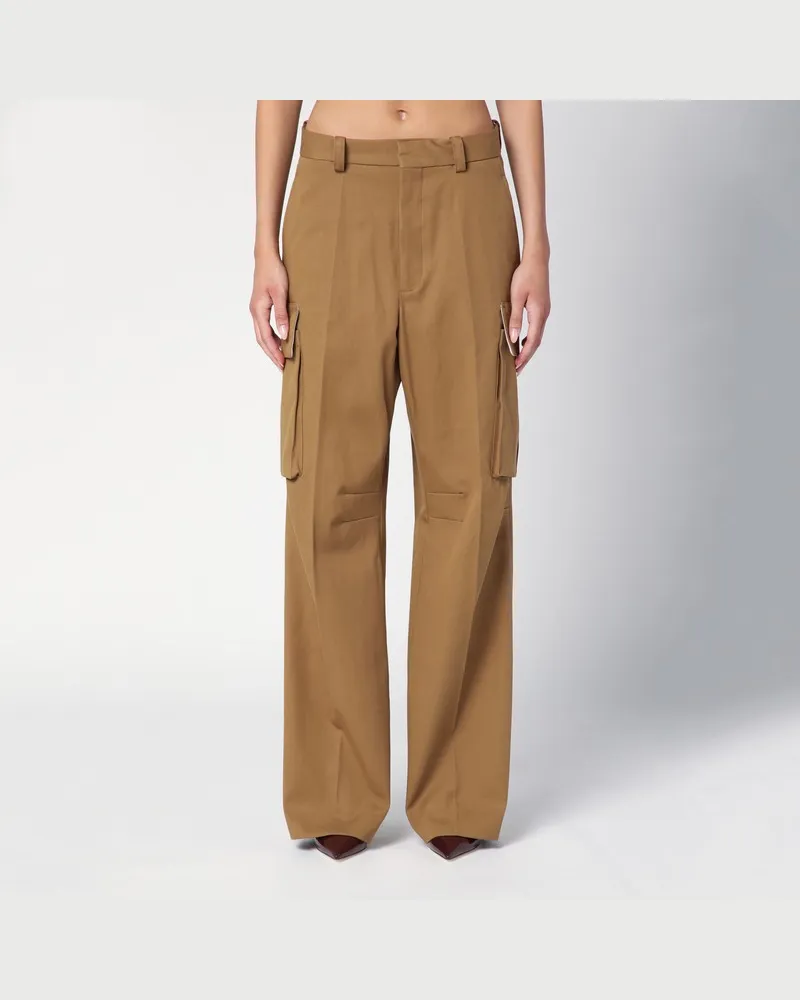 Victoria Beckham Tabakfarbene Cargohose aus Baumwolle Braun
