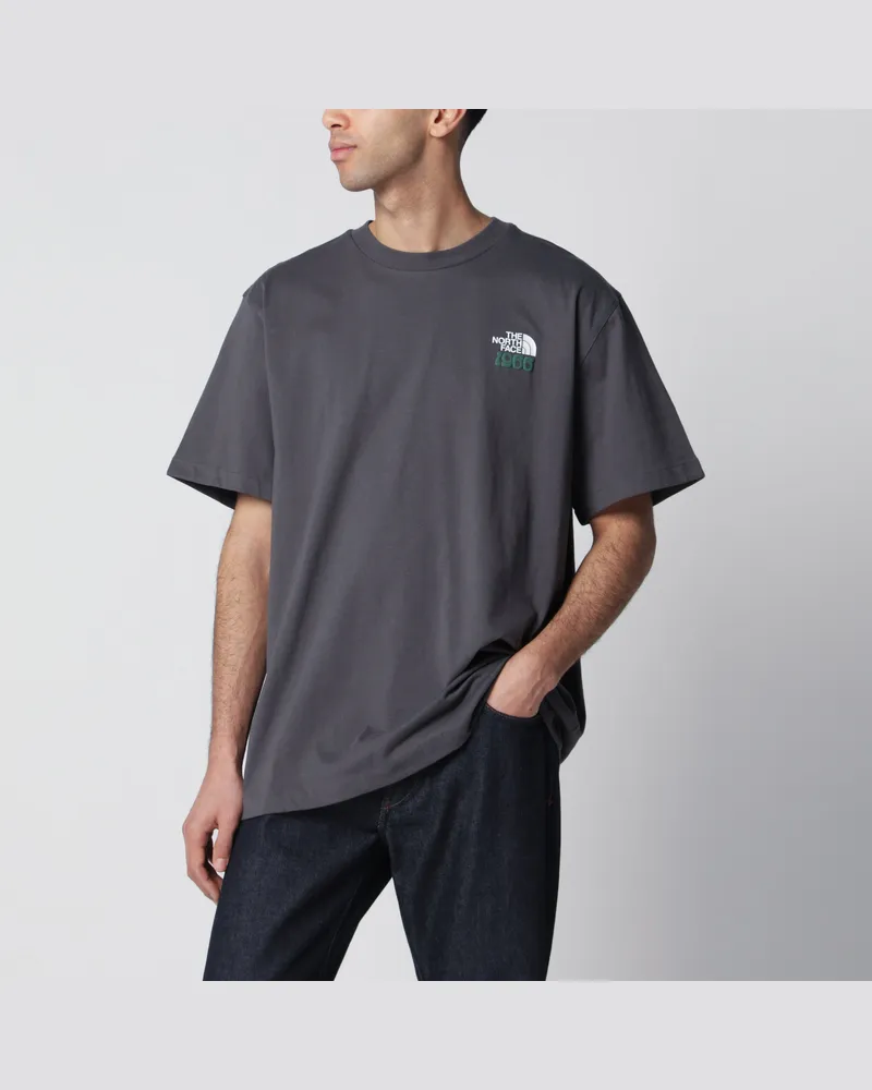The North Face Anthrazitgraues T-Shirt mit Logo-Print Grey