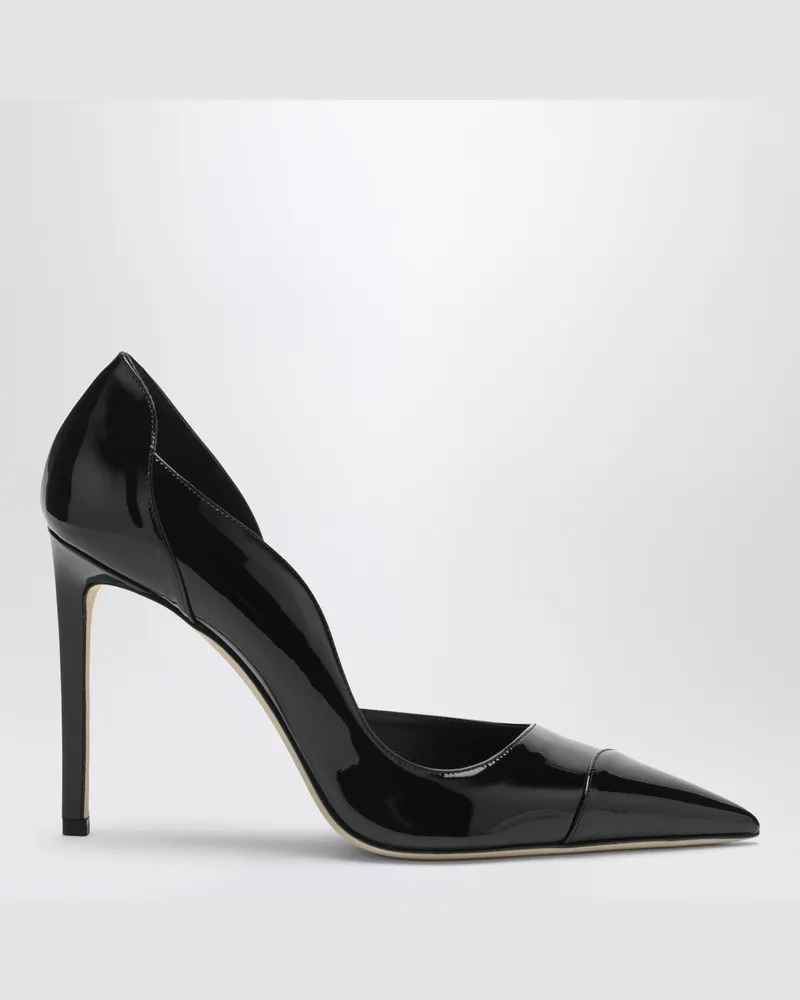 Jimmy Choo Brigitte 100 Pumps aus schwarzem Lackleder Black