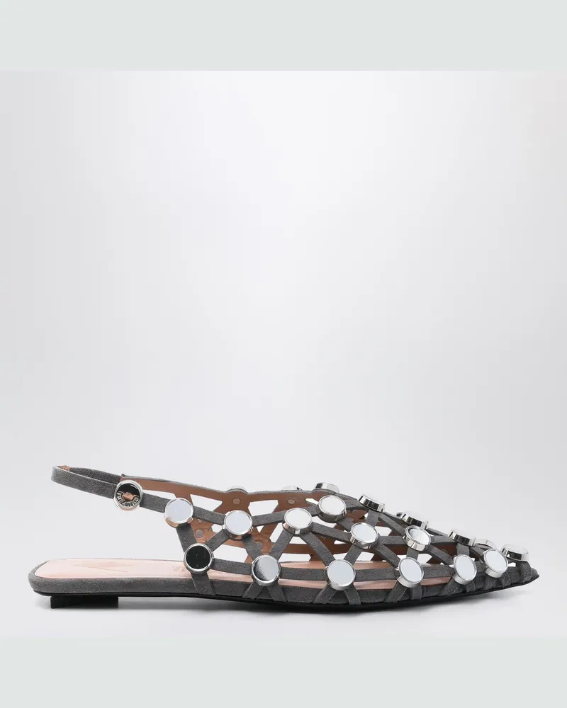 ATTICO Dunkelgraue Ballerina Grid Grey