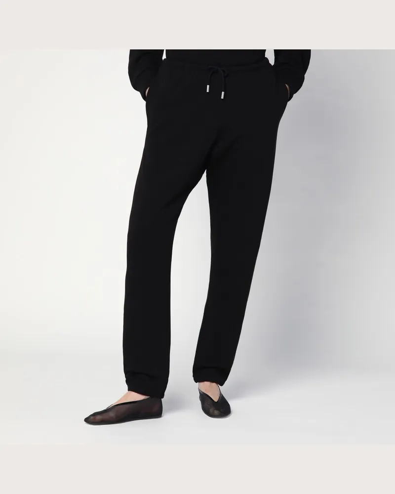 The Row Teo Schwarze Hose aus Baumwolle und Kaschmir Schwarz