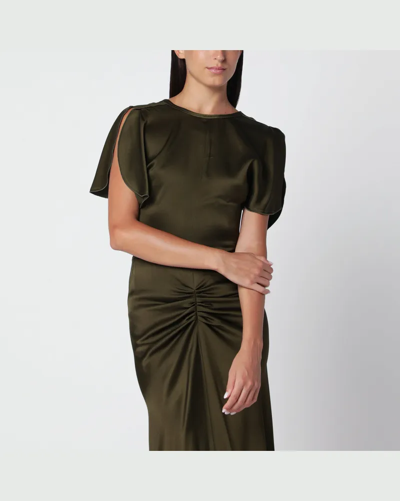 Victoria Beckham Bela grünes Crêpe-Satin-Top Green