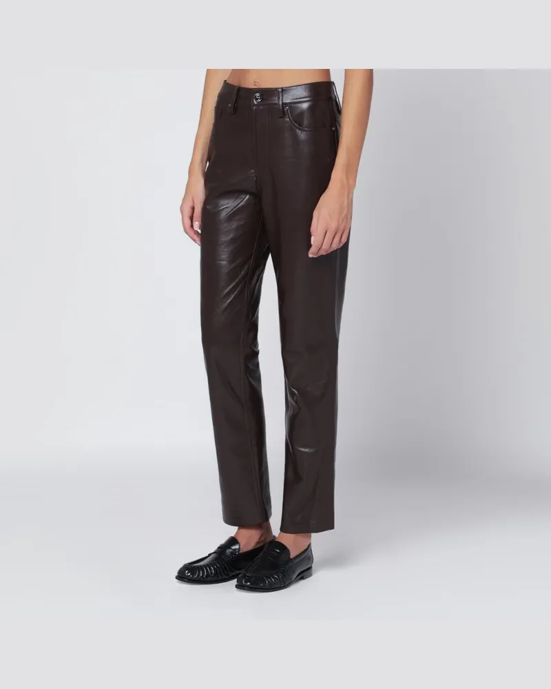 Anine Bing Braune Hose aus regeneriertem Leder Braun