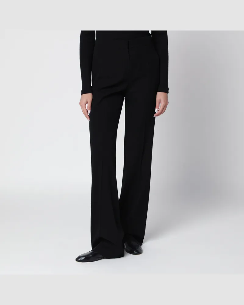 Max Mara Schwarze Palazzo-Hose aus reinem Wollcady Black