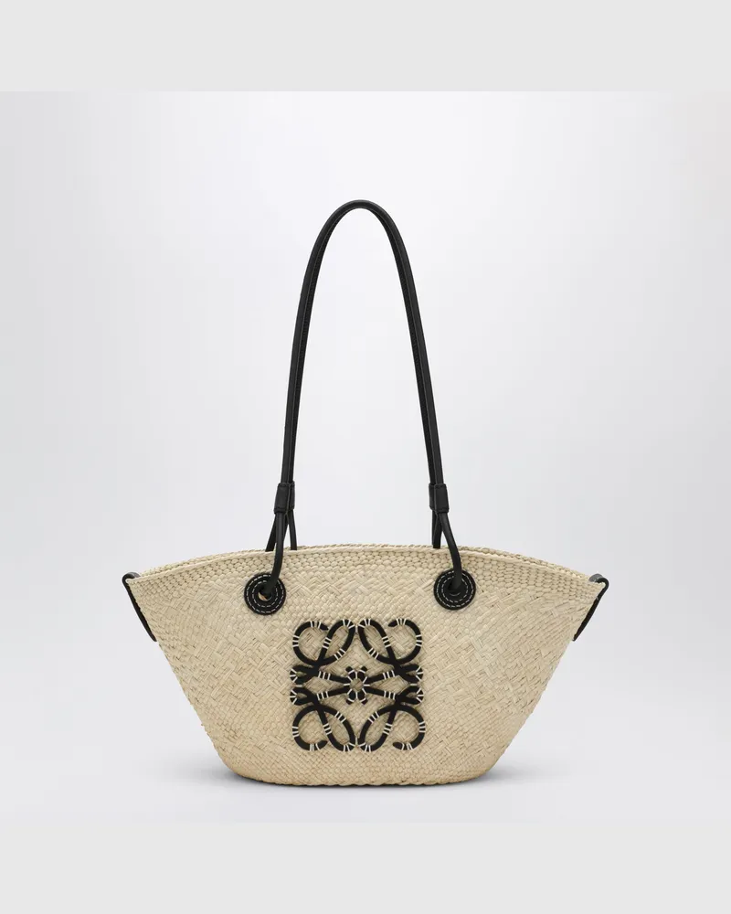 Loewe Kleine Anagram Basket Tasche in Natural/Black Beige