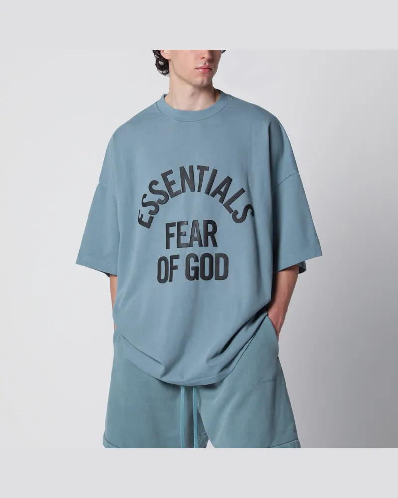 Fear of God Campus 90s T-Shirt aus Baumwolljersey in verwaschenem Blau Light