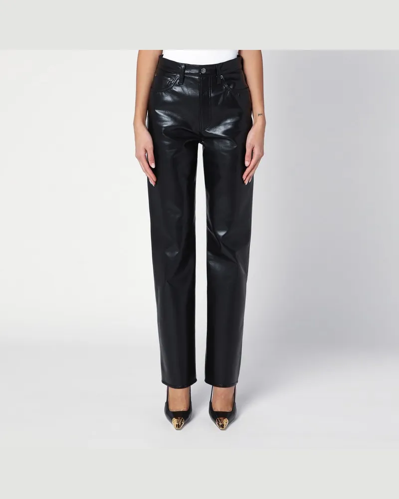 AGOLDE Schwarze Hose aus Kunstleder Schwarz