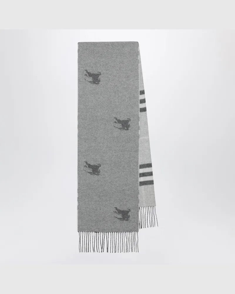 Burberry Wendeschal mit Checkmuster aus Kaschmir in Grau Grey