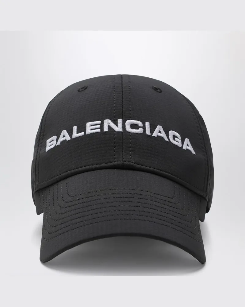 Balenciaga Baseballkappe mit schwarz/weißem Logo Schwarz
