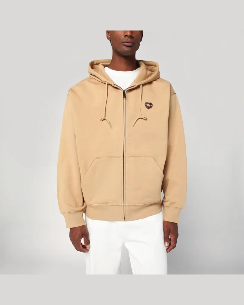 Carhartt WIP Hooded Heart II Hartt Sweat Jacket Dusty brown Beige