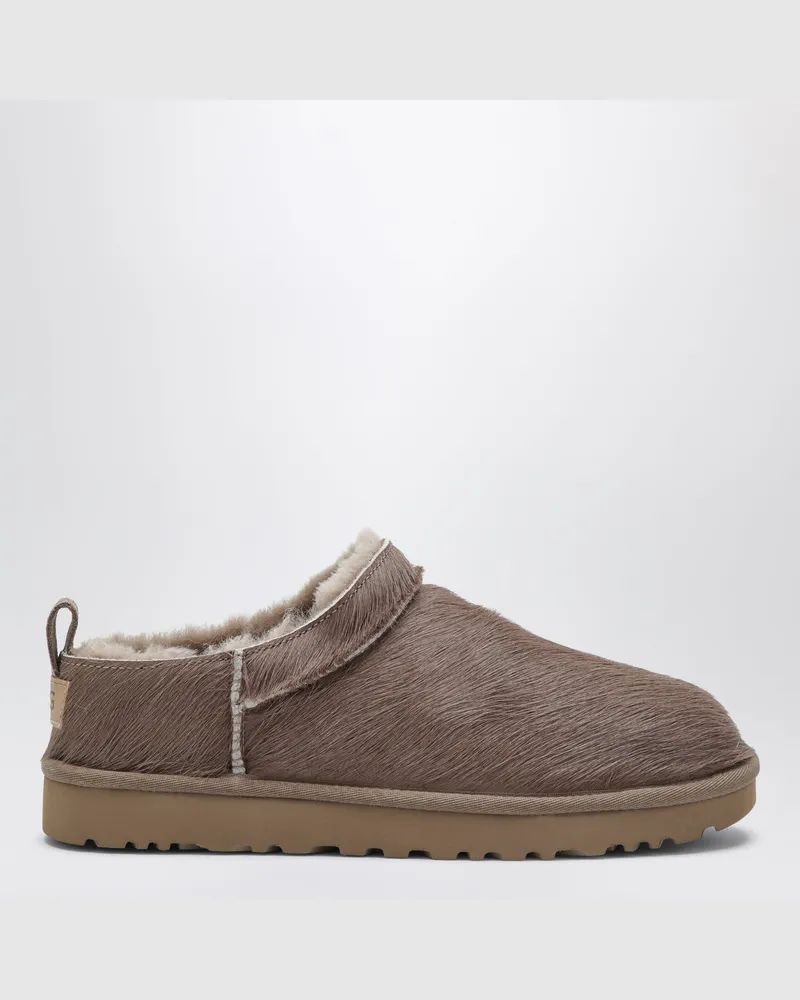 UGG Klassische Stiefeletten aus Micro Caribou Ponyfell Brown