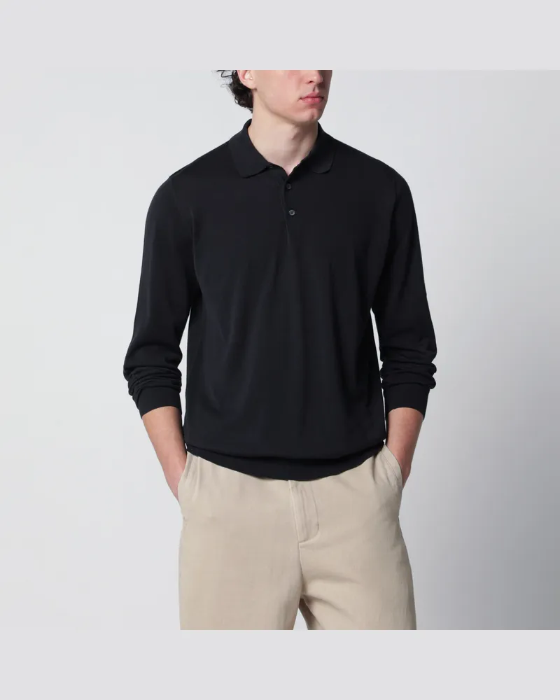 Drumohr  Marineblaues Baumwollpolo Blue