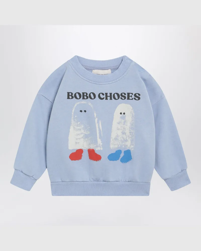 BOBO CHOSES Booty Ghosts Sweatshirt aus hellblauer Baumwolle Light