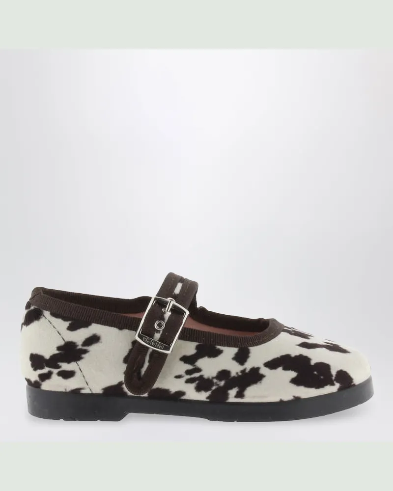 Victoria Braune Gong-Fu Ballerinas mit Animal-Print Multicolor