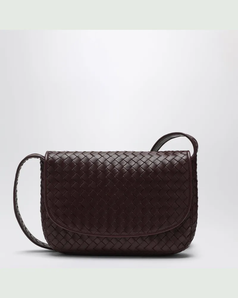 Bottega Veneta Geflochtene Lederschultertasche Mahagoni Burgundy