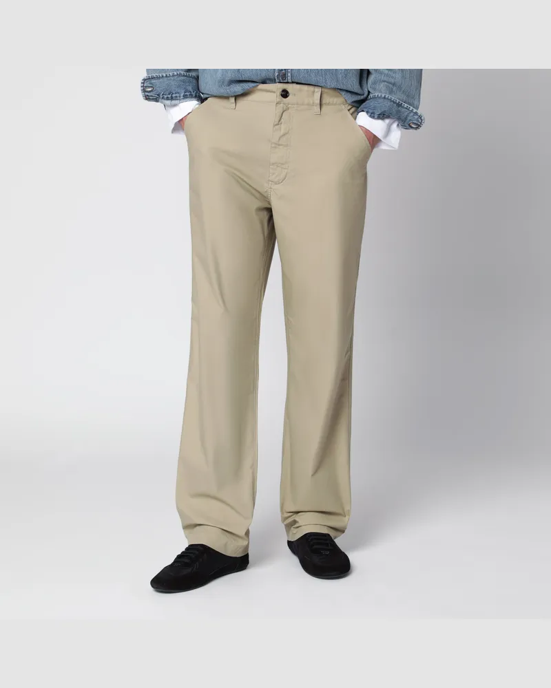 Burberry Sandbeige Hose aus Baumwolle Beige