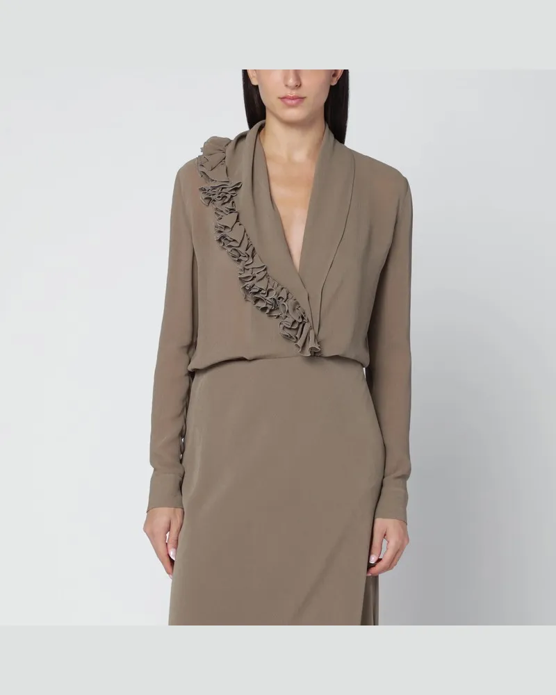 Alberta Ferretti Beige Bluse mit Blumenstickerei Beige