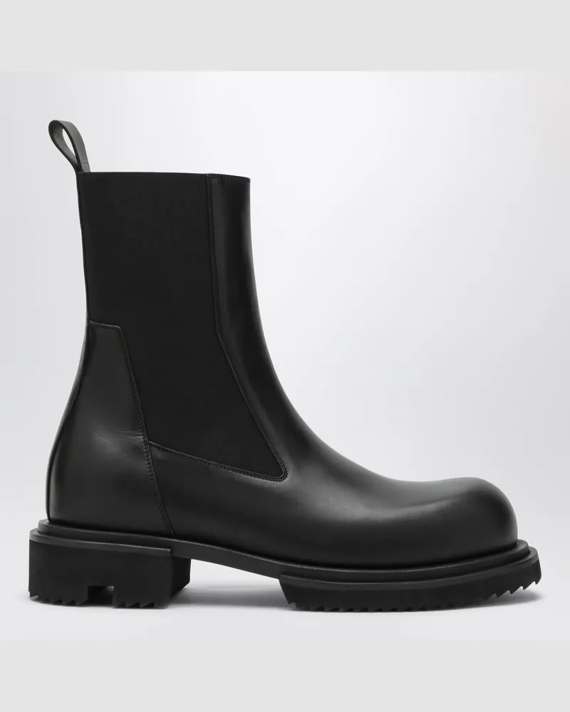 Rick Owens Tower Beatle Gabe Stiefel aus schwarzem Leder Black