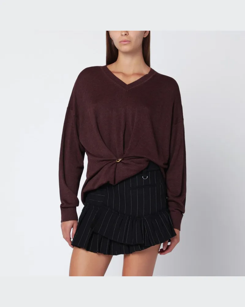 Isabel Marant Burgunderroter Cosima-Pullover mit Drapierung Burgunderrot